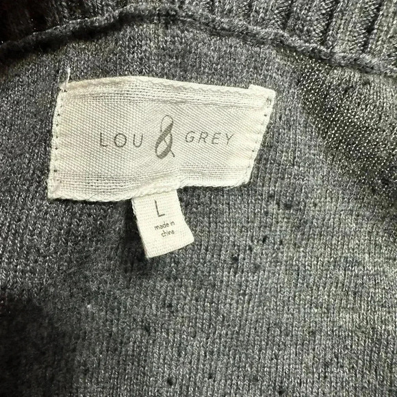 Lou&Grey women’s pullover cropped sweater Gray L lightweight boxy slouchy boho - Picture 4 of 7